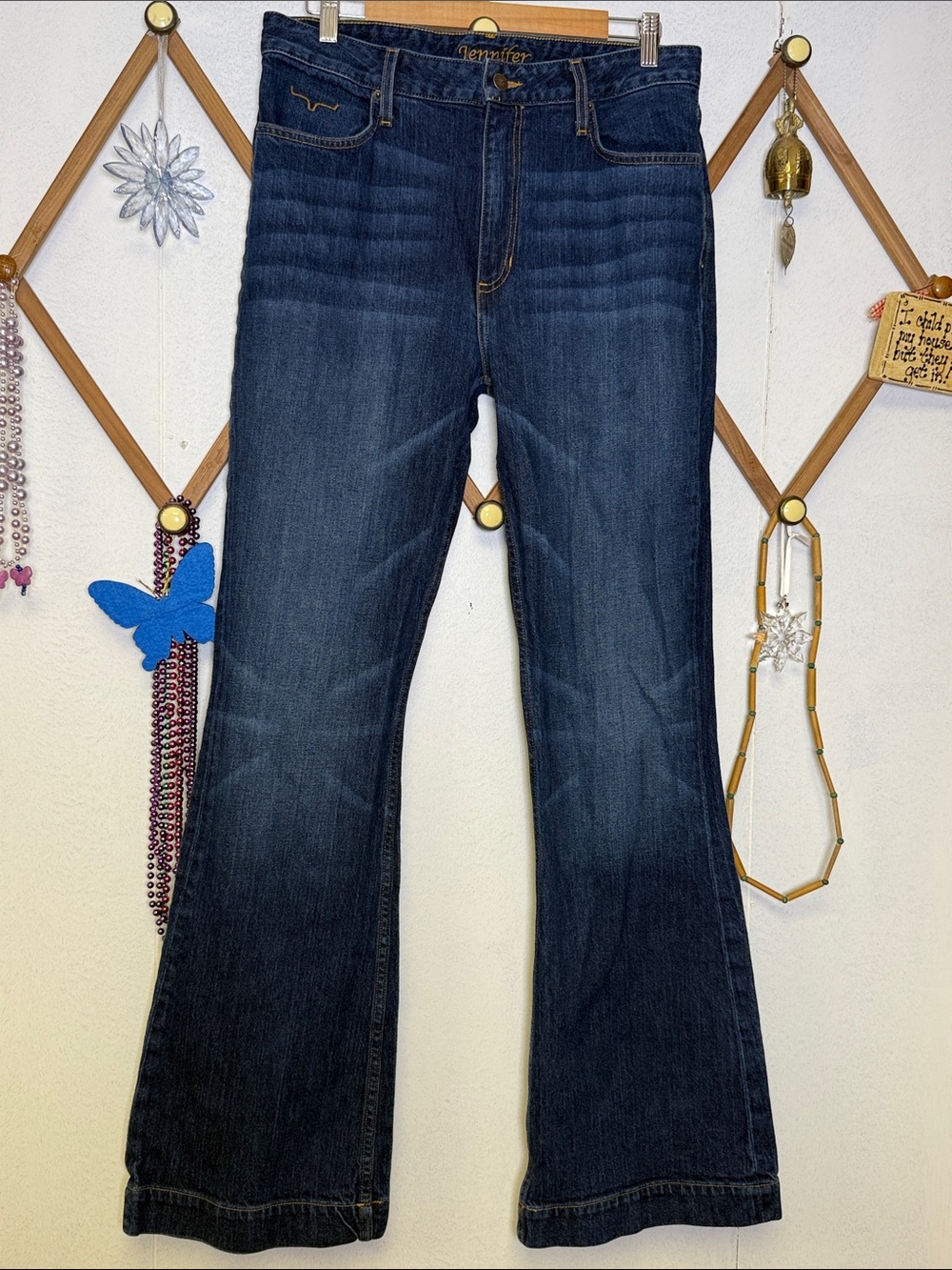 Kimes Ranch Dark Wash Flare Jeans - Dark Blue